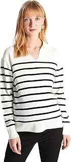 سويتر تريكو مخطط باكمام طويلة وقبة بولو للحوامل من ال سي وايكيكي