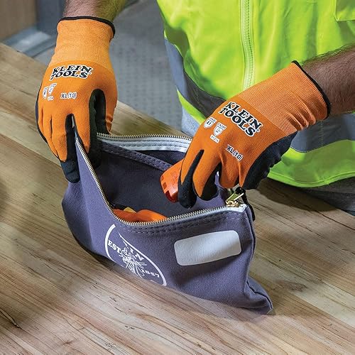 Miniatura 6 de KLEIN TOOLS 55578 Bolsa con cremallera con divisor, lona No. 10, organizador de bolsas de herramientas resistentes de 7 x 12-12 pulgadas, multiusos