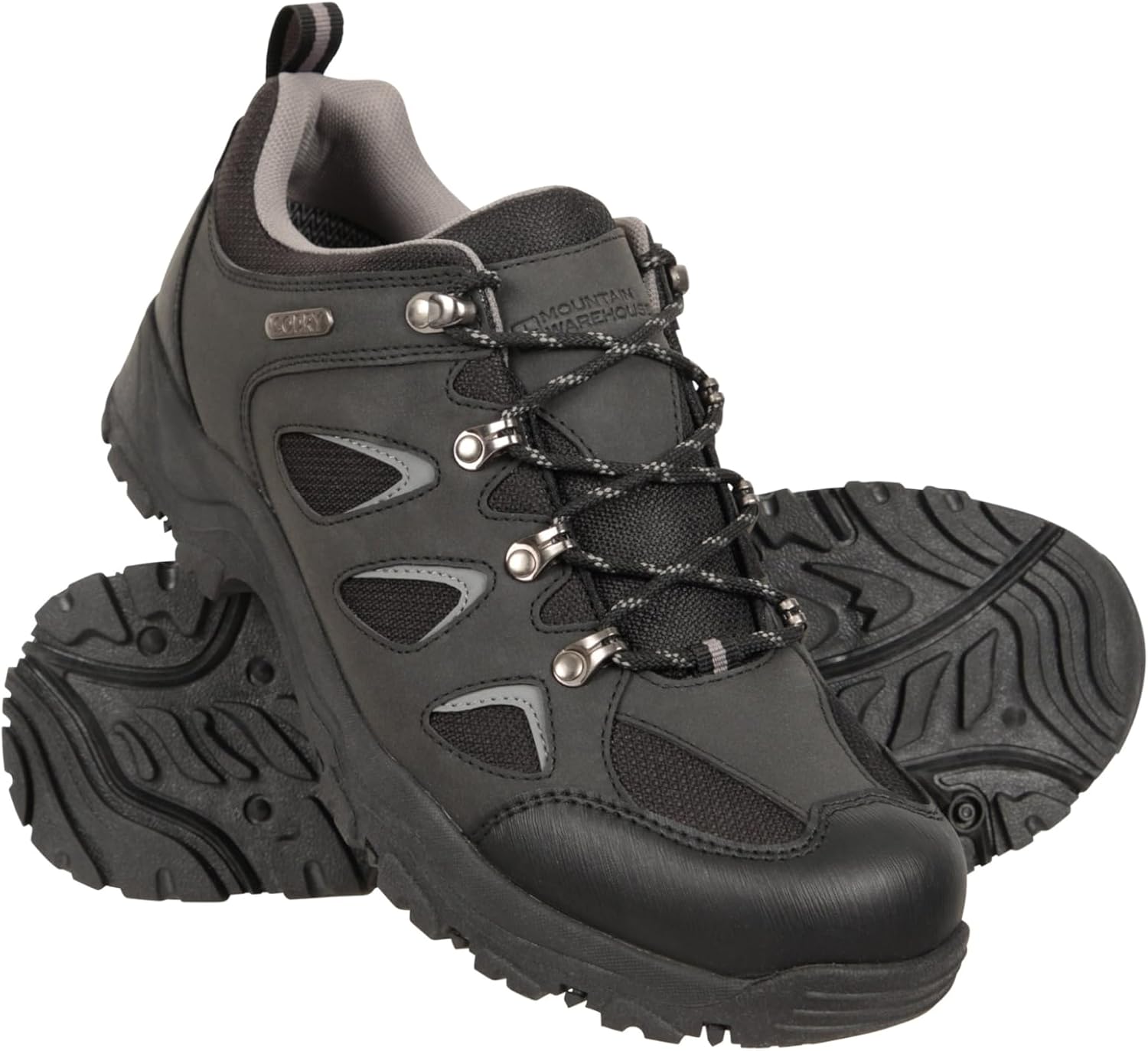 Mountain Warehouse Adventurer Mens Waterproof Walking Shoes – Synthetic & Mesh Upper Sneakers with Cushioned Footbed, Heel & Toe Bumpers – Walking, Hiking & Outdoors