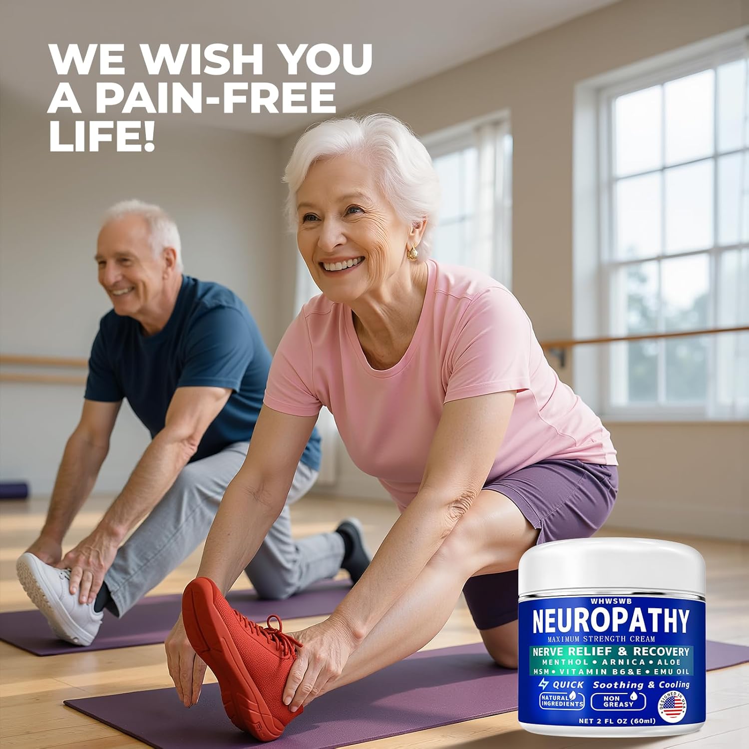 Neuropathy Nerve Relief Cream - Maximum Strength for Feet, Hands, Legs, Toes Includes Menthol, Arnica, Aloe Vera, Emu, MSM, Vitamin B6, Effective Cooling Soothing - Image 6