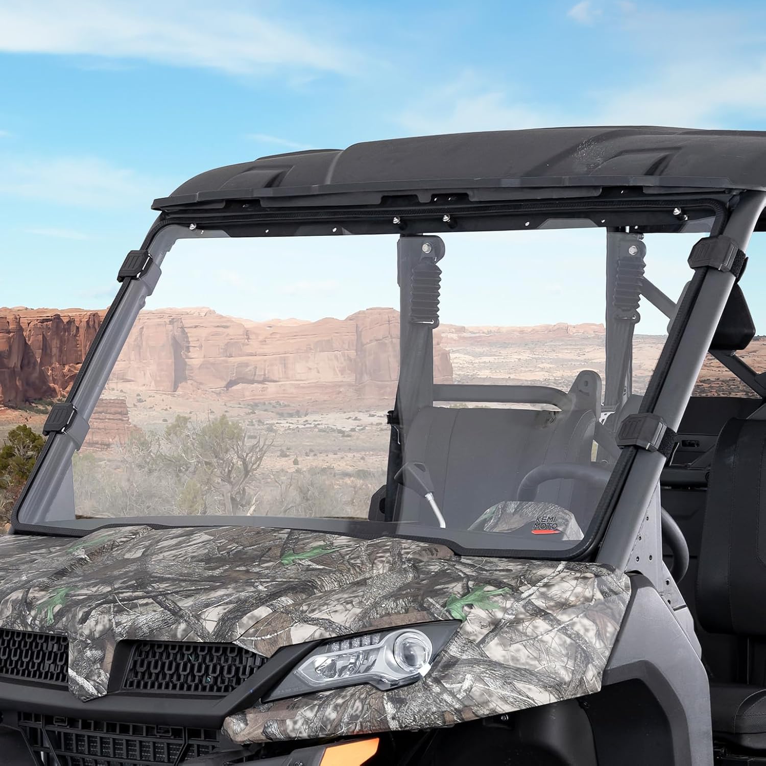 KEMIMOTO Scratch-Resistant Front Windshield Compatible with CFMOTO UFORCE 1000/1000 XL 2019-2026, Block Strong Wind Prevents Rain Windshield Accessories (Not fit U10 Pro,600,800 XL)