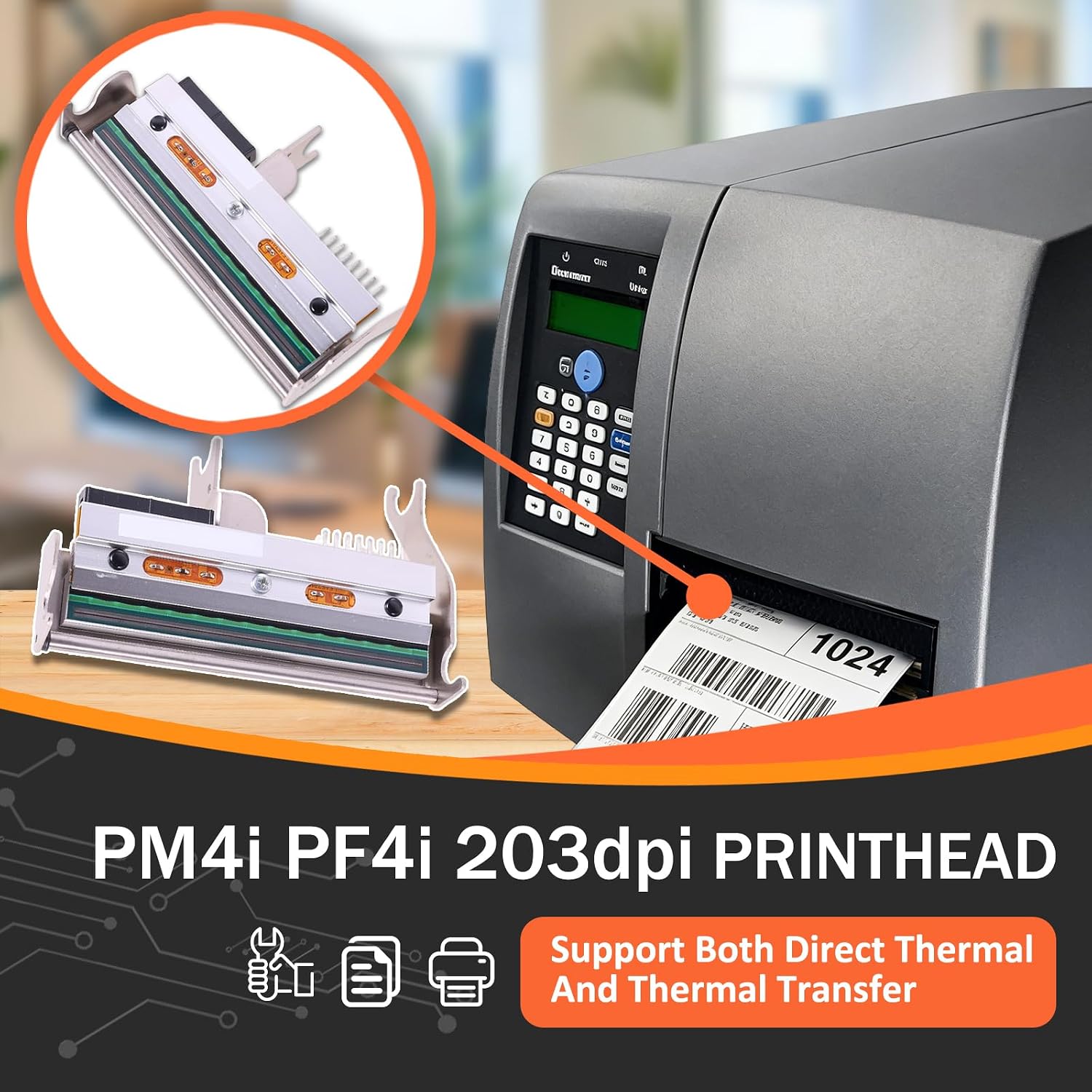 New Print Head 203dpi Thermal Printhead for Intermec PM4i/PF4i - OEM Replacement (Part No. 1-010043-900)