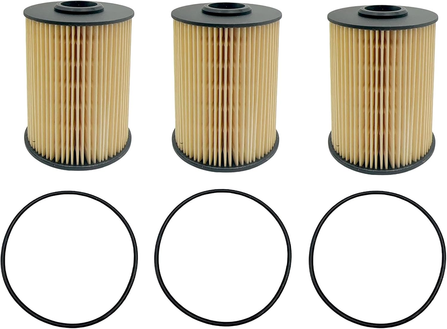 3Pack 5.9 Cummins Fuel Filter with O-Rings Compatiable With Dodge 2000-2009 Ram 2500 3500 5.9L Cummins Turbo Replace 68001914AA, 68001914AB, 5015581AA, 5015581AB, 33585XE