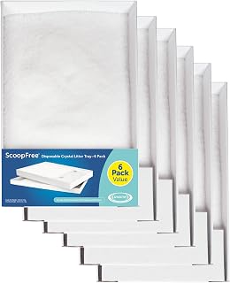 PetSafe ScoopFree Cat Litter Box Tray Refills with Sensitive Non Clumping Crystals, 6-Pack
