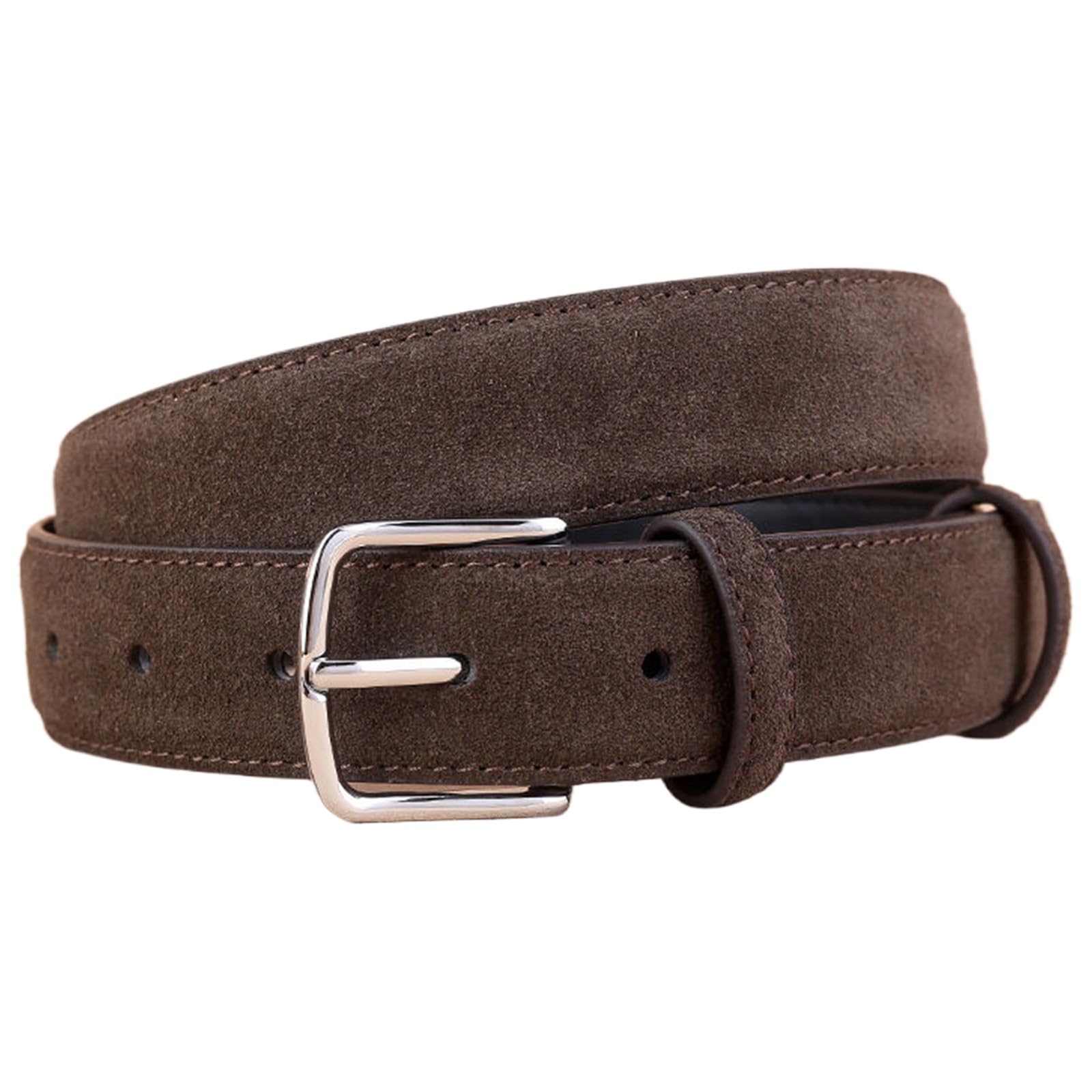 Jiary Women's Brown ,100Cm/39.4'', Suede Belts For Jeans, Trendy Elegant Genuine Leather Belts For With Silver Buckle For Dress Pants Coat