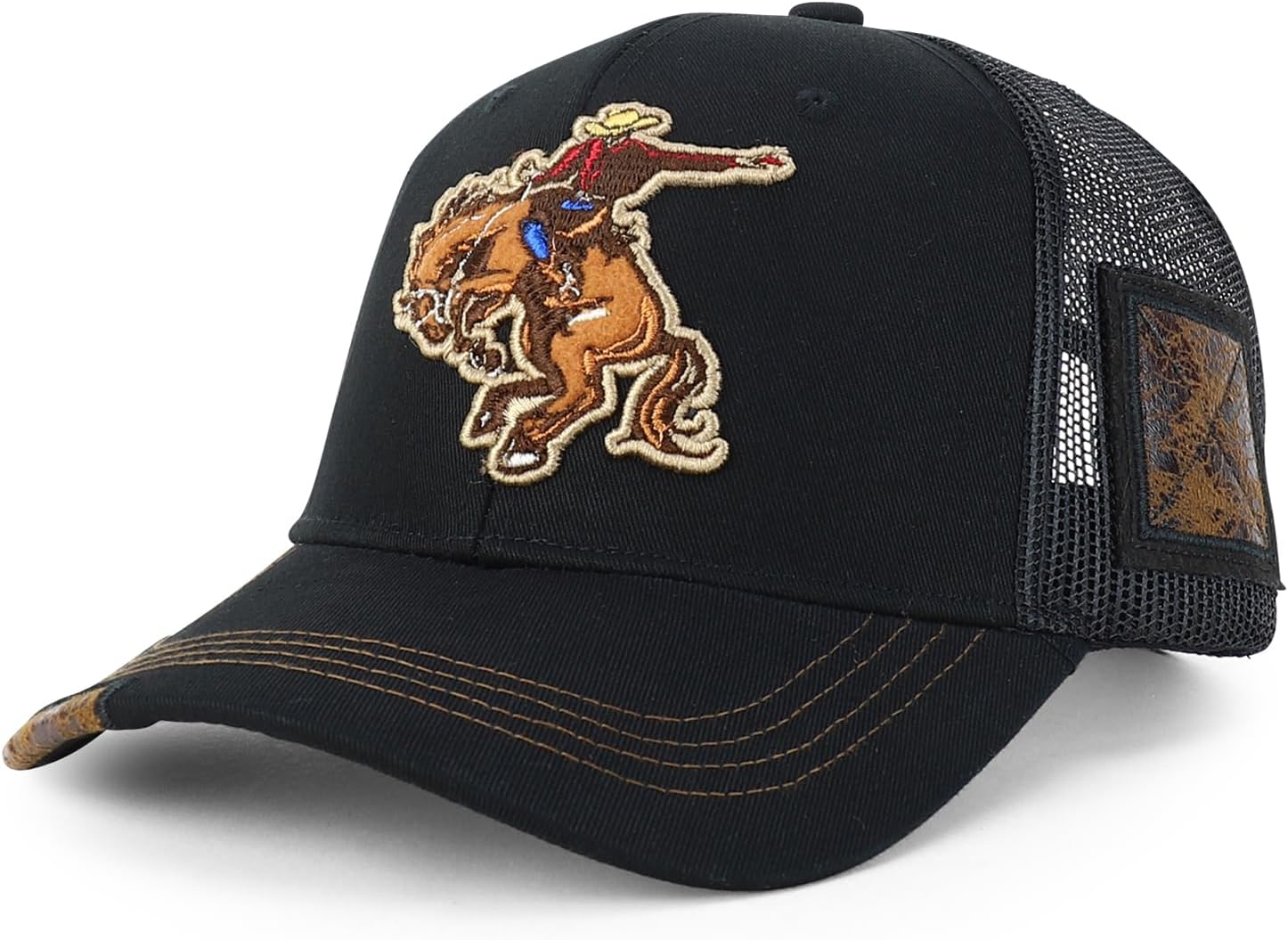 Trendy Apparel Shop Rodeo Horse Embroidered Mesh Back Baseball Cap