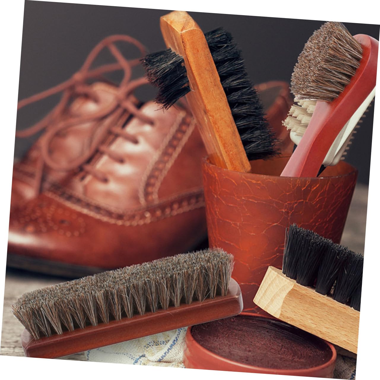 UKCOCO 4piezas Cepillos De Crin para Zapatos y Tapicería Limpiador Versátil Cepillo De Pulido