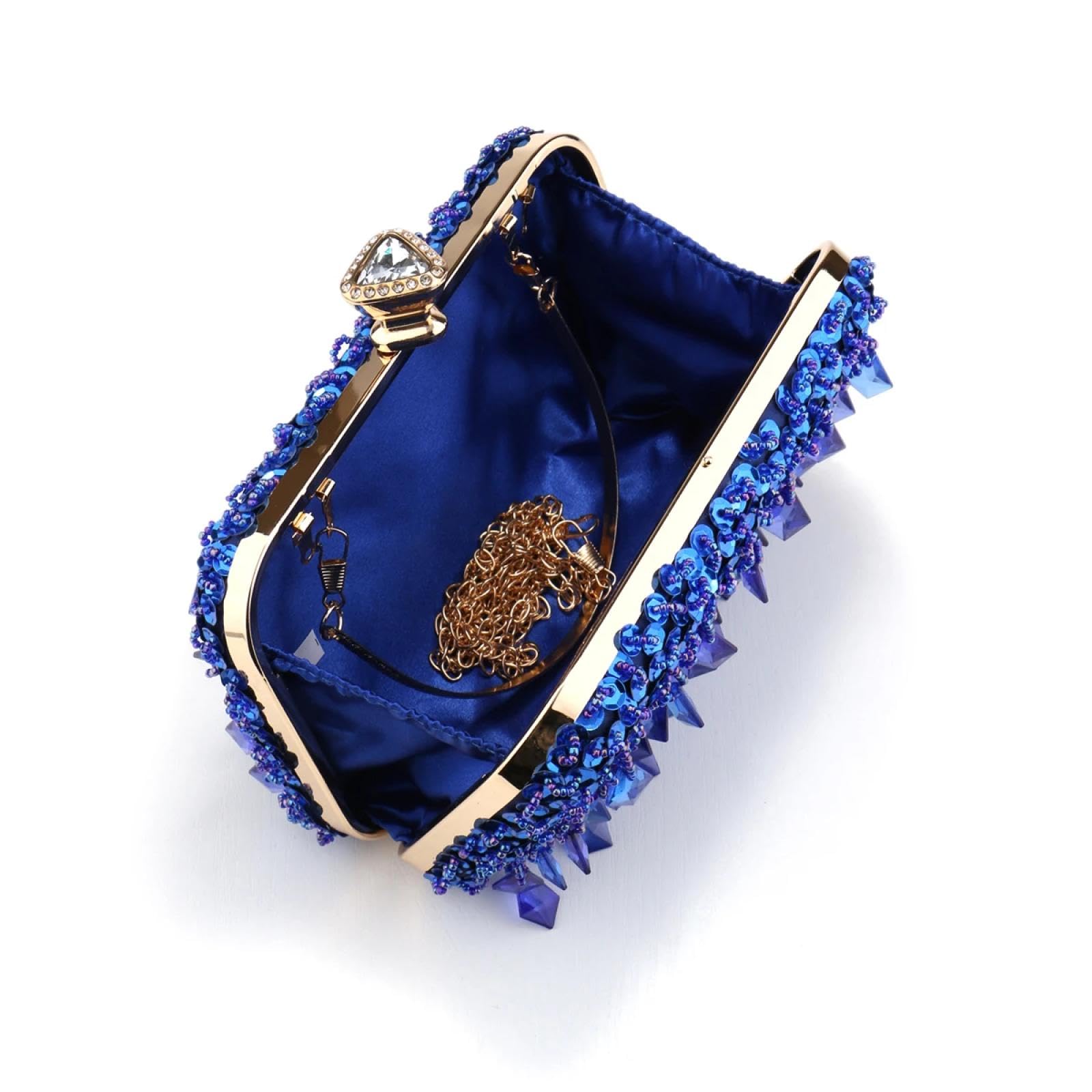 Abendtasche Damen Clutch Glitter Party Abendessen Abend Taschen Lila Farbe Quaste Acryl Clutch Taschen Flap Mode Metall Kette Handtaschen Perlen