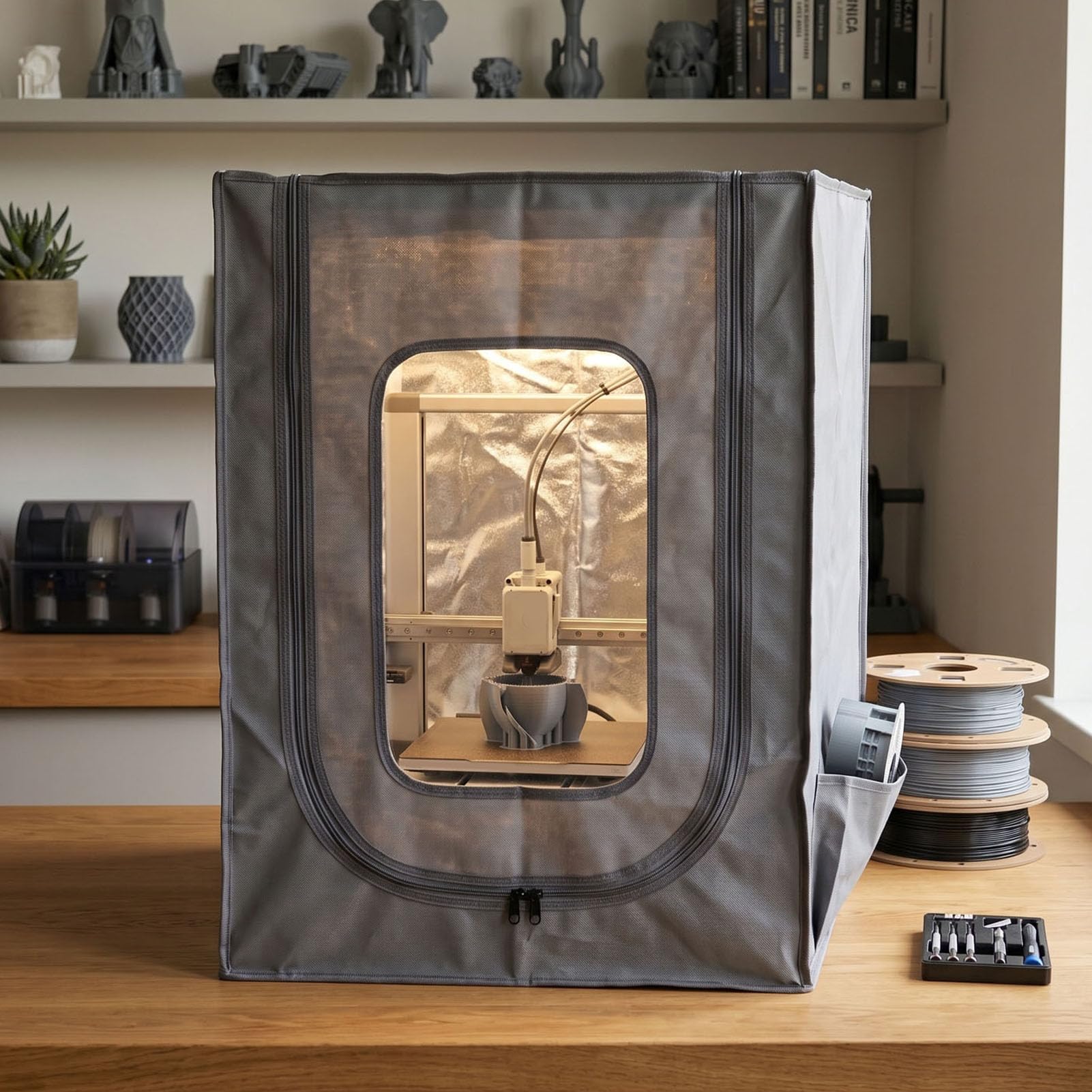 Zunate Custodia per Stampante 3D Copertura Antipolvere Ignifuga per Lab A1 Combo con di Ventilazione Stampa