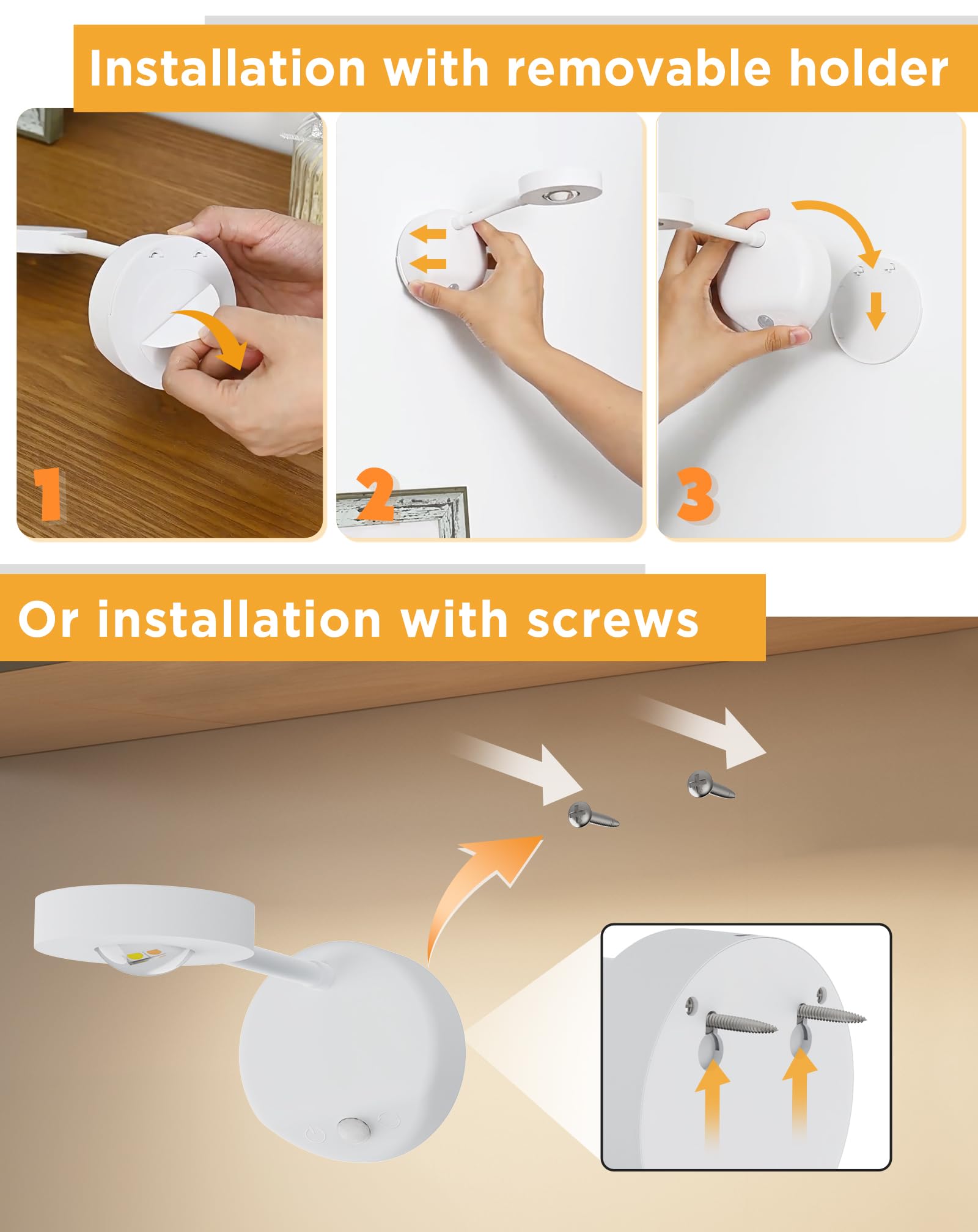 SOAIY 2er Set LED RGB Wandleuchte - Bewegungsmelder & USB-C Wiederaufladbar
