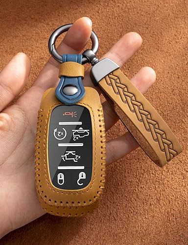 Miniatura 10 de Funda de cuero para llave de automóvil Dodge Ram compatible con Dodge Ram 1500 2500 3500 4500 5500 4500 5500 (azul)