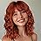 Nnzes Short Orange red Wavy Wig with Bangs for Women Shoulder Length Bob Curly Women\'s Charming Synthetic Wigs with Natural Wavy Wig Heat Resistant Hair for Daily Party Use