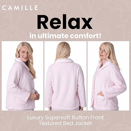 Giacche Da Letto Donna Camille - Morbide, Con Bottoni, 100% Poliestere - Foto 3