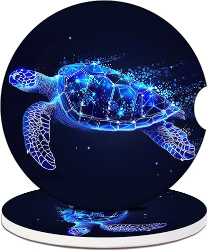 Miniatura 20 de 2 unidades de posavasos para portavasos de coche - Posavasos de cerámica absorbente con diseño de ciervo forestal, posavasos de vida silvestre para