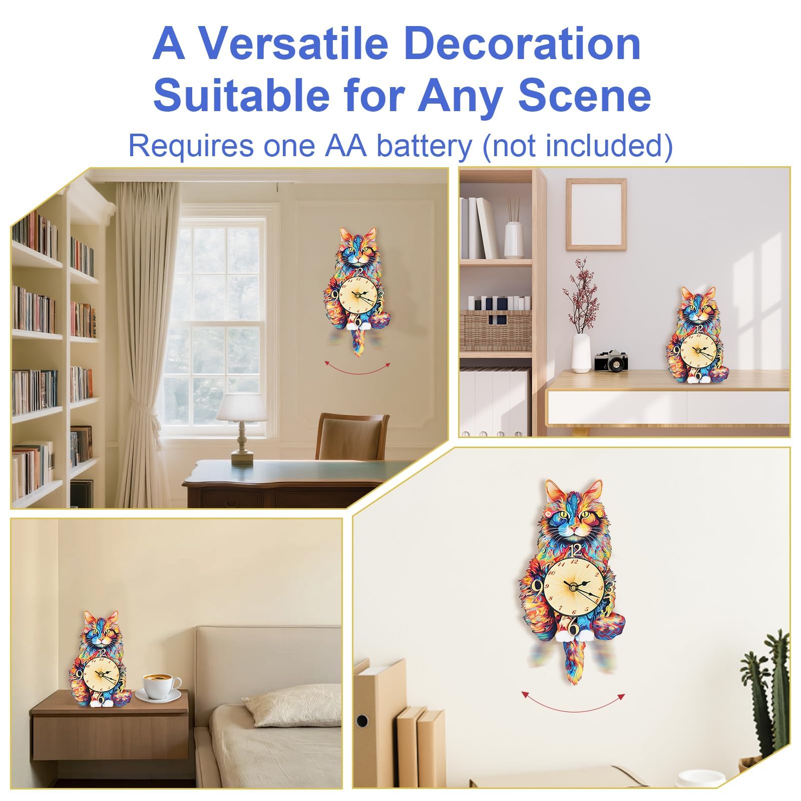 Kosmickiss Puzzle 3D in legno per adulti, kit modello meccanico gatto Maine, puzzle fai da te, regali per gli amanti dei gatti, regali creativi per uomini e donne, artigianato in legno a pendolo