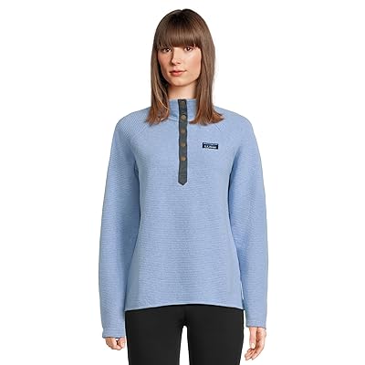 L.L.Bean Lakewashed Ottoman Knit Quarter Snap Women
