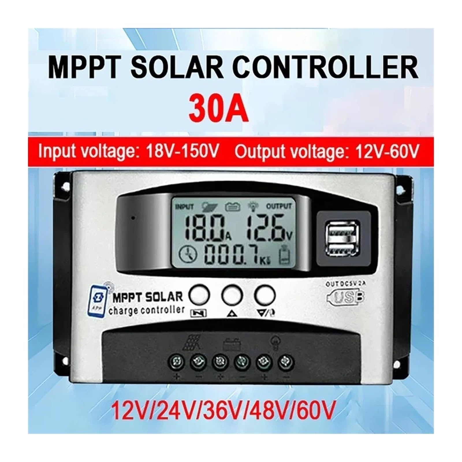 12V 60V Inteligentny regulator ładowania solarnego MPPT