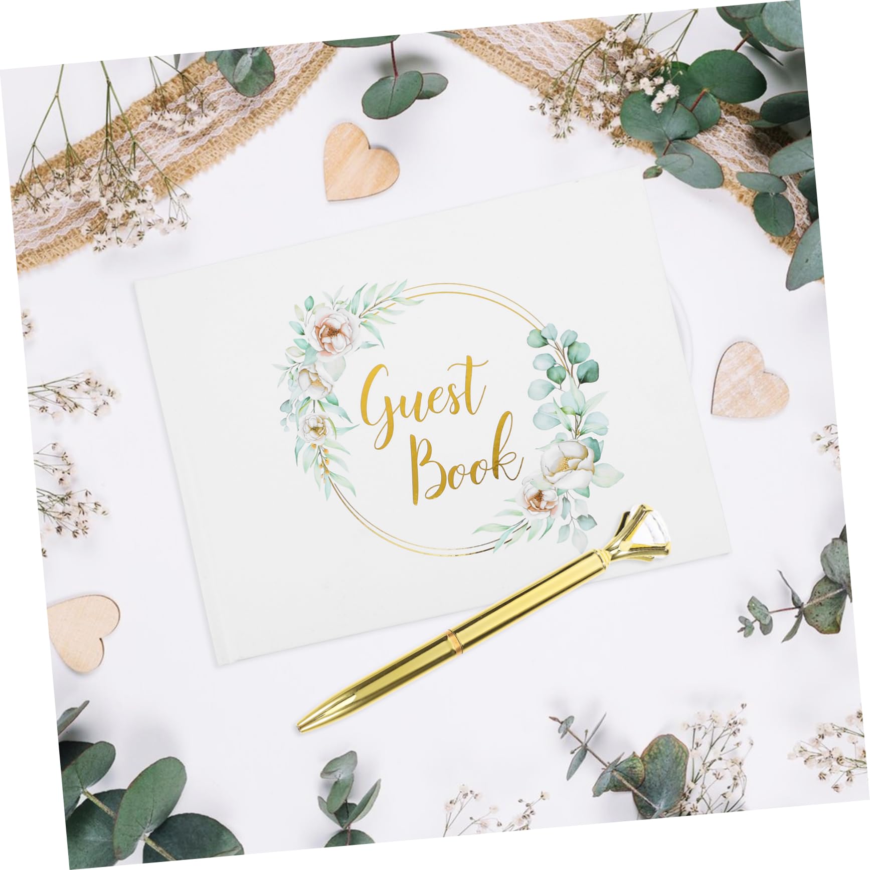 Angoily Libro Degli Ospiti Matrimonio Album Ritagli Portatile Elegante Libro Delle Firme Per Ricevimenti Per Ospiti Matrimoni e Fidanzamenti