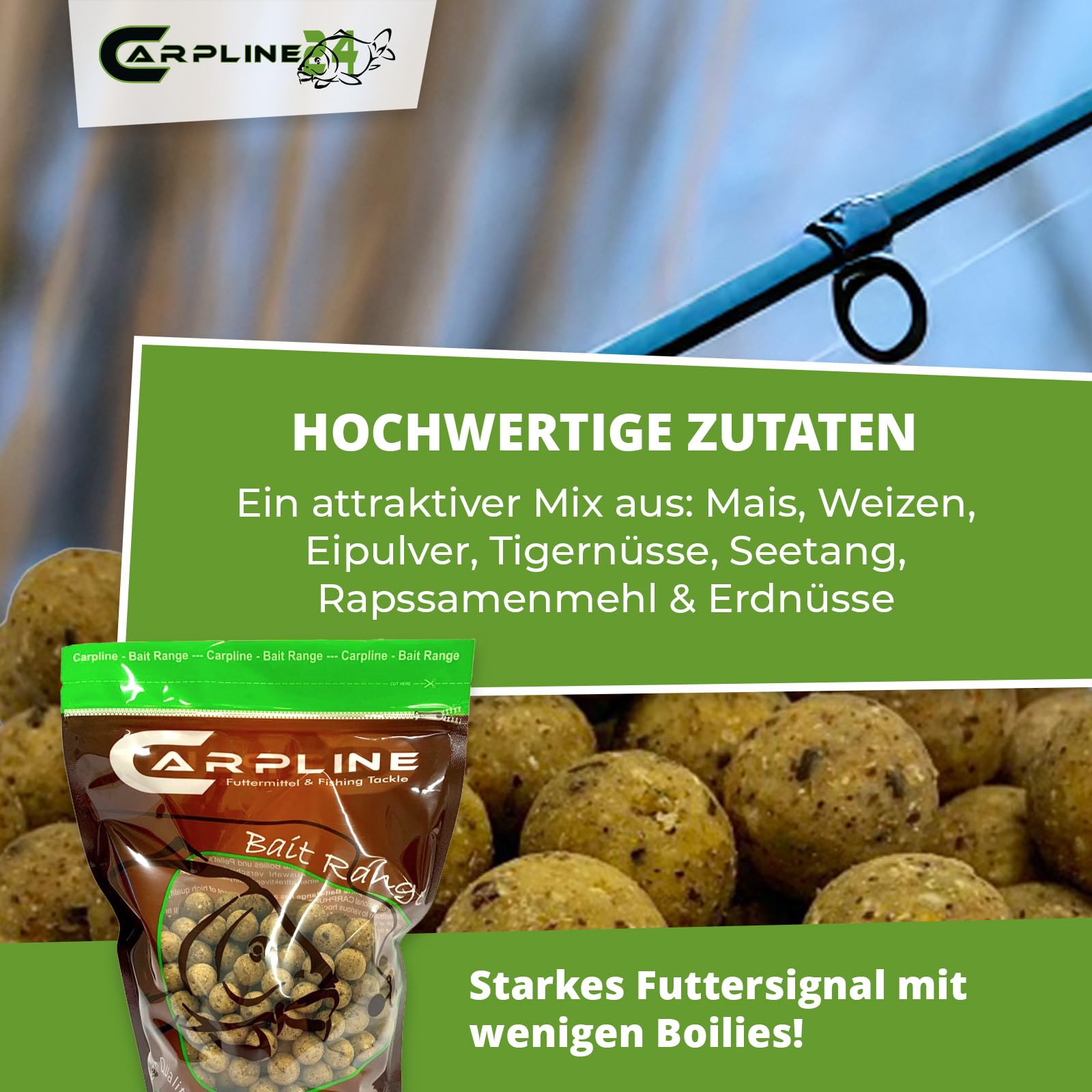 Premium Boilies Tinuts Tigernuss - 5 kg - 20 mm - Karpfenköder zum Angeln, Futterboilies zum Anfüttern von Karpfen, Carp Baits, Angelfutter mit Lockstoff