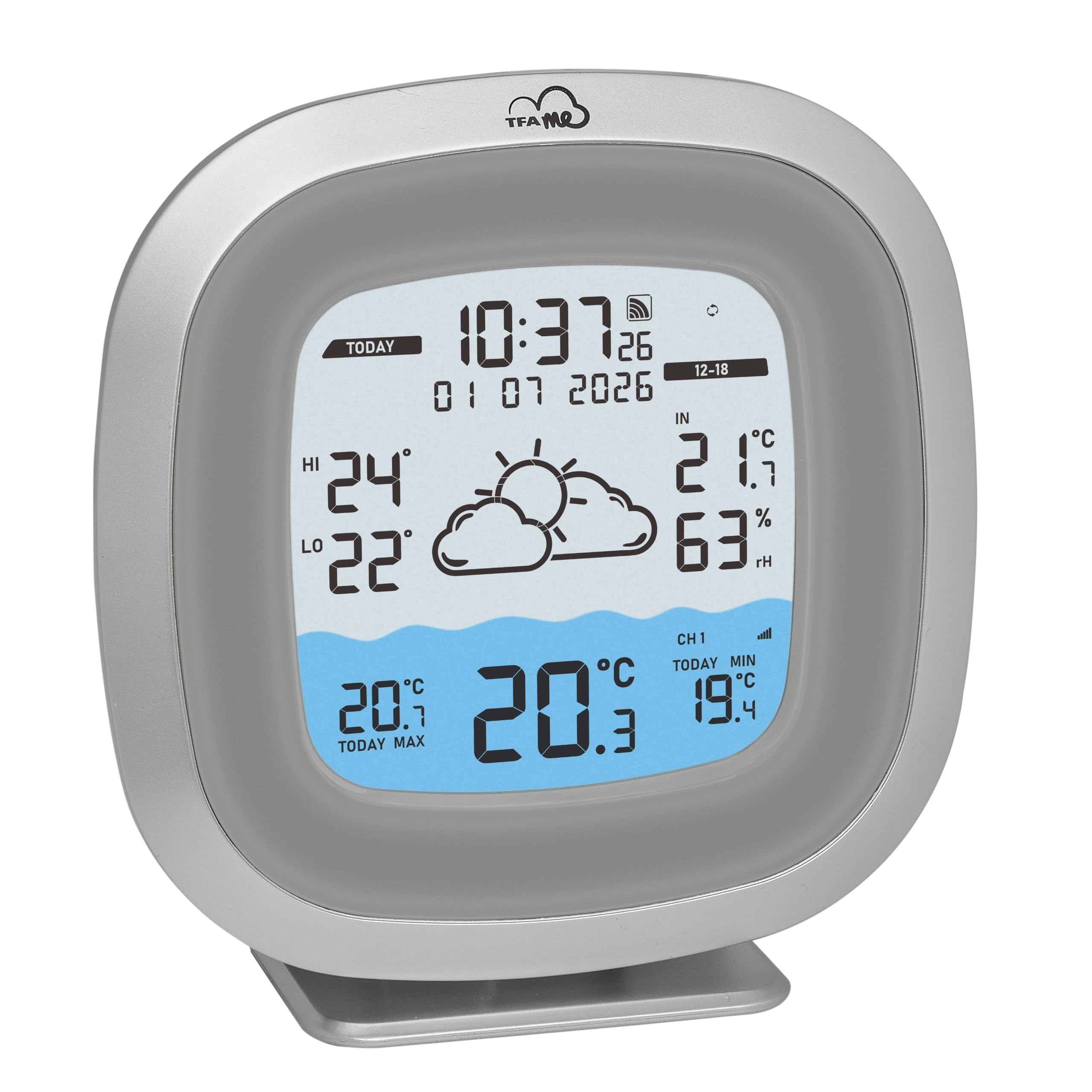 TFA Dostmann TFA.me ID-09 35.8114 bezprzewodowa stacja pogody WLAN z termometrem basenowym, profesjonalna prognoza pogody przez Wetter.com na 4 dni, z portalem online, do basenu, stawu, kąpieli