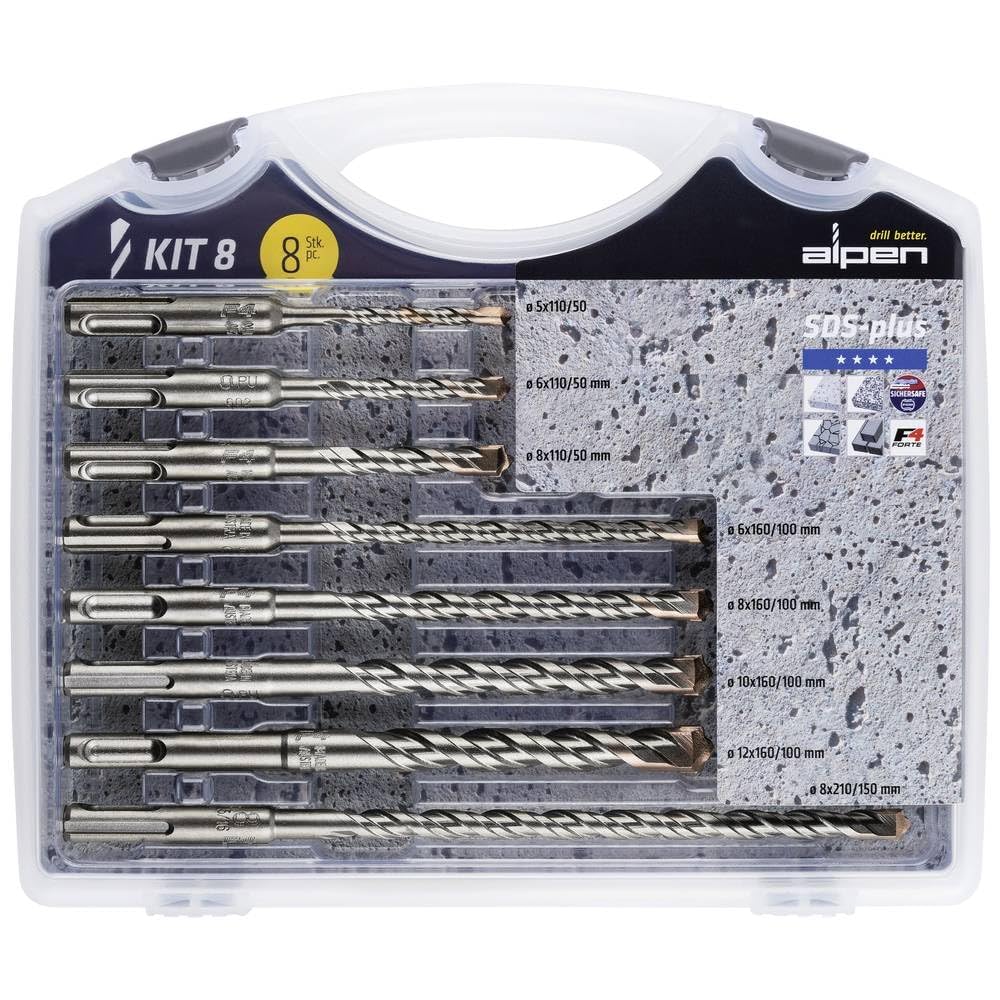ALPEN - Estuche Brocas Sds Plus 8 Piezas Kit