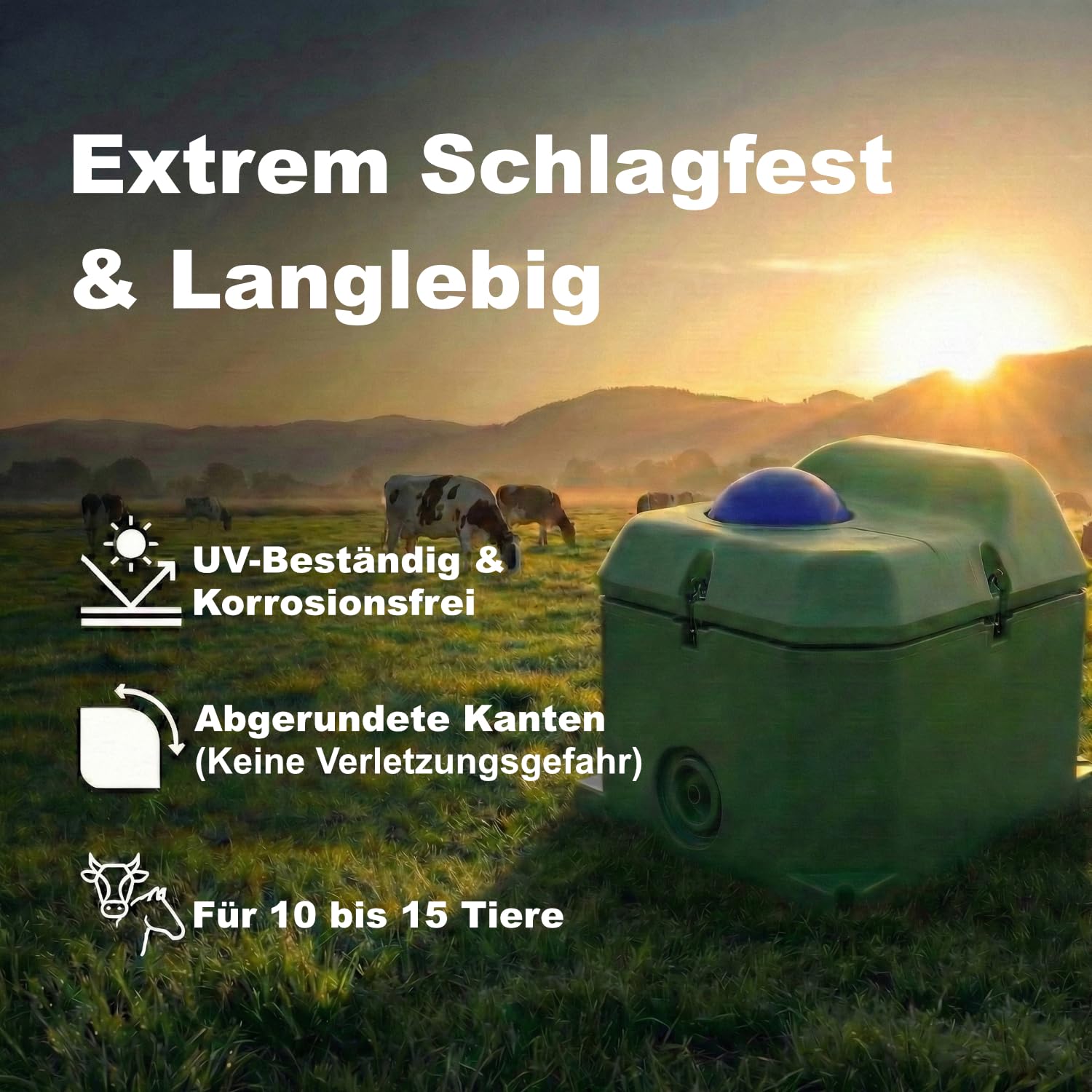 Balltränke 40L Frostsicher bis -15°C Stromlose Weidetränke Thermotränke für Pferde Rinder