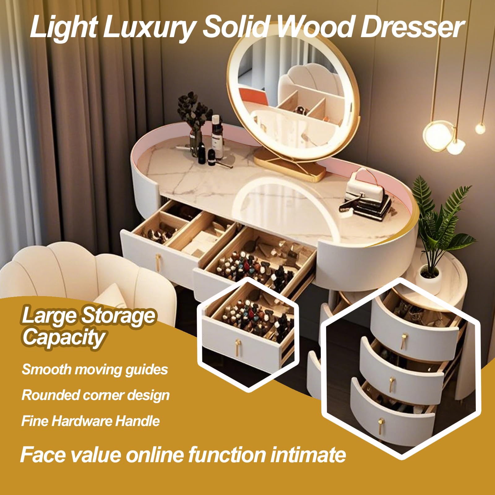 WOLTU Coiffeuse blanche avec miroir de maquillage, éclairage LED, luminosité réglable, 90x143x39.5cm, table cosmétique pour femmes et filles 1503 WOLTU Coiffeuse blanche avec miroir de maquillage, éclairage LED, luminosité réglable, 90x143x39.5cm, table cosmétique pour femmes et filles 1503