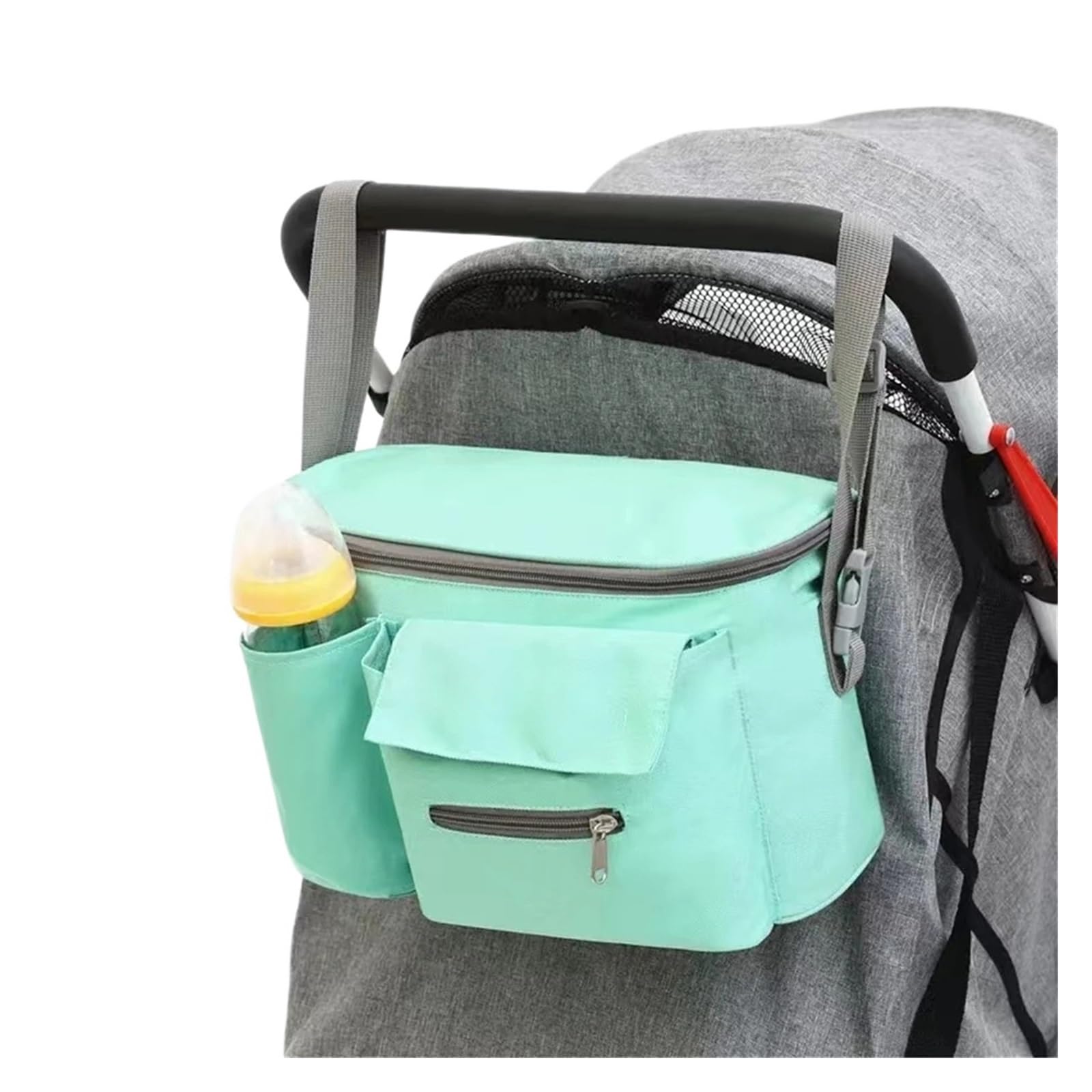 Kinderwagen Organizer Taschen Mumie Große Kapazität Reise Hängen Tasche Flaschenhalter Kinderwagen Windel Taschen Kinder Kinderwagen Zubehör(Green)