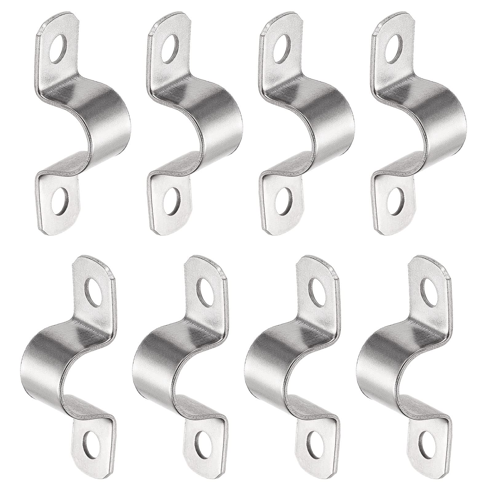 DTGN 20mm(W) Two Hole Strap, 8Pack, Good for Industrial 20mm Dia Pipe Fixing, 304 Stainless Steel Rigid Pipe Strap Clamp