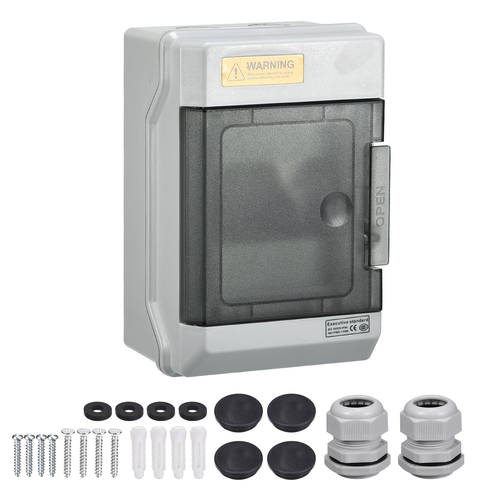 MECCANIXITY Circuit Breaker Box 4 Way IP66 Waterproof Distribution Protection Box for Indoor Wall Circuit Breaker with Waterproof Connectors-image-17
