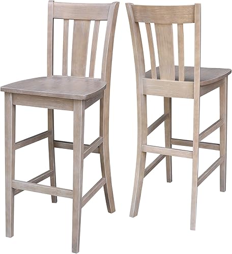 Miniatura 7 de International Concepts San Remo Taburete alto de bar, gris pardo lavado gris topo lavado,Hickory/piedra envejecida,Espresso,Hickory/carbón