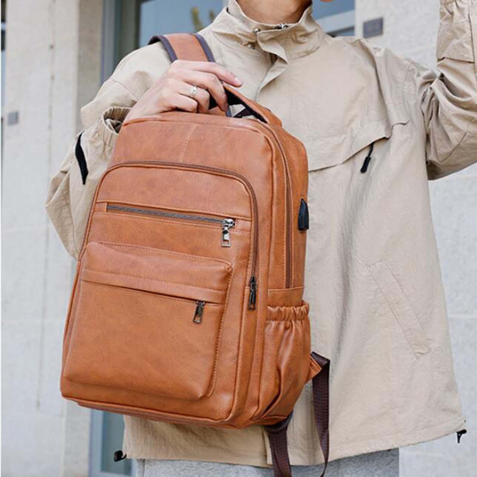 Zaino Porta PC Da Affari Sacca per Portatile Borsa Impermeabile Durevole con Porta di Ricarica Esterna Adatto per Professionisti E Studenti Universita, Giallo