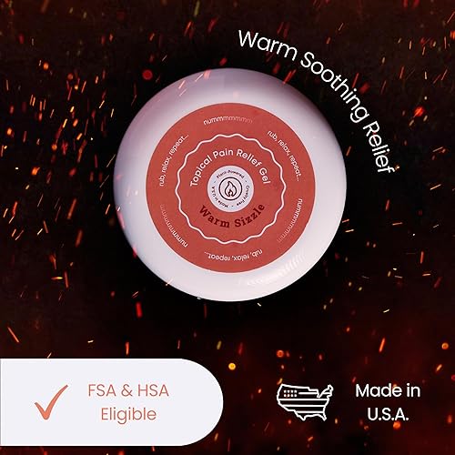 Miniatura 5 de numm. Gel tópico para aliviar el dolor, chisporroteo cálido, 3% alcanfor, 3% mentol, aroma a menta cítrica naranja, tarro de 8 onzas