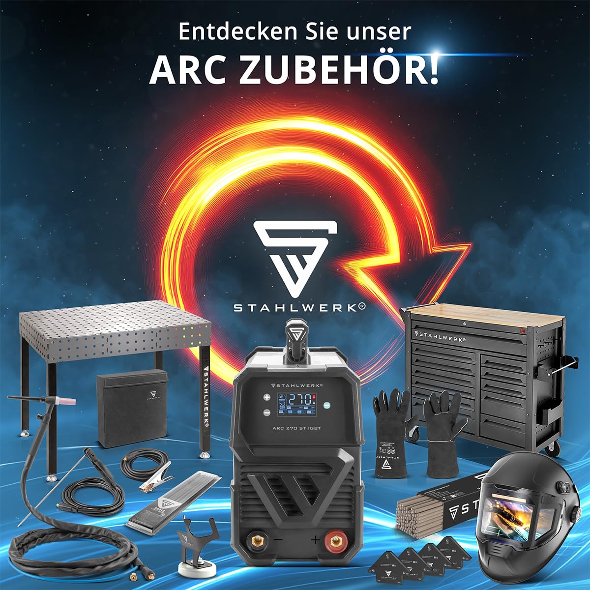 STAHLWERK Elektroden-Schweißgerät ARC 200 MD – Vollausstattung – MMA (E-Hand) bis 200 A, flexibel einsetzbar ohne Gas, kompakt & leicht, Smartkühlung, Hotstart-Automatik, Anti-Stick-Funktion