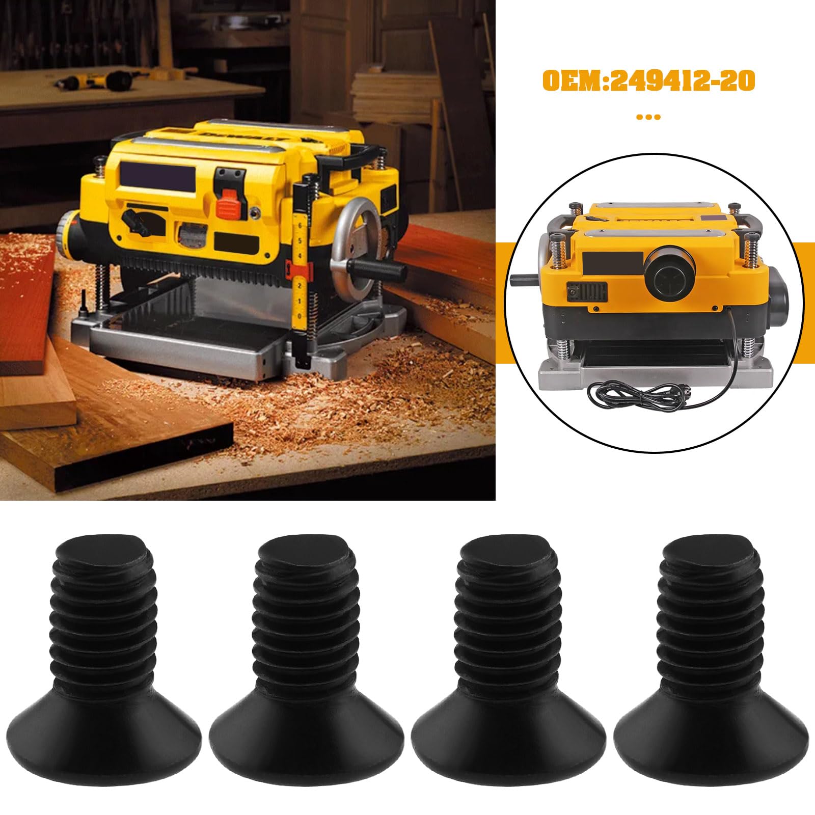 OTOTEC 4Pcs Stainless Steel Guide Bush Router Screws Compatible with Dewalt Elu Parts DW613 DW625E DW629 DW614 MOF112 MOF131, 249412-20 - Image 2