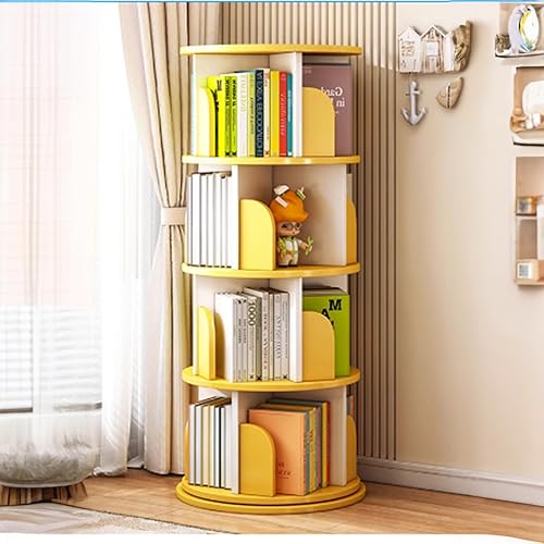 HASMI Torre de estantería giratoria, estantería giratoria de 360 grados, estante de almacenamiento de pie de 360 grados, para dormitorio, sala de