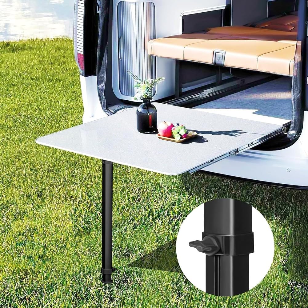 Patas telescópicas plegables de aleación de aluminio, altura ajustable de 21 a 36 pulgadas para soporte de mesa RV con rieles deslizantes para cámper, yate, remolque