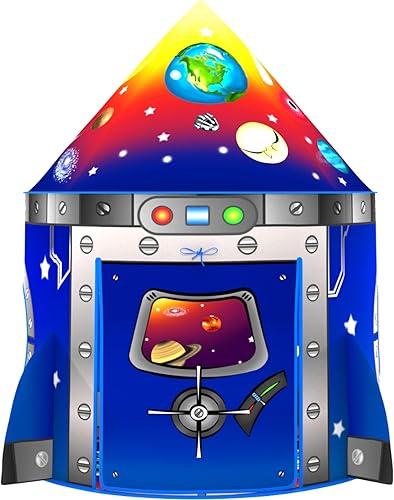 Miniatura 9 de Rocket Ship - Tienda de campaña para niños diseño único de espacio y planeta para niños y niñas actividades imaginativas para interiores y