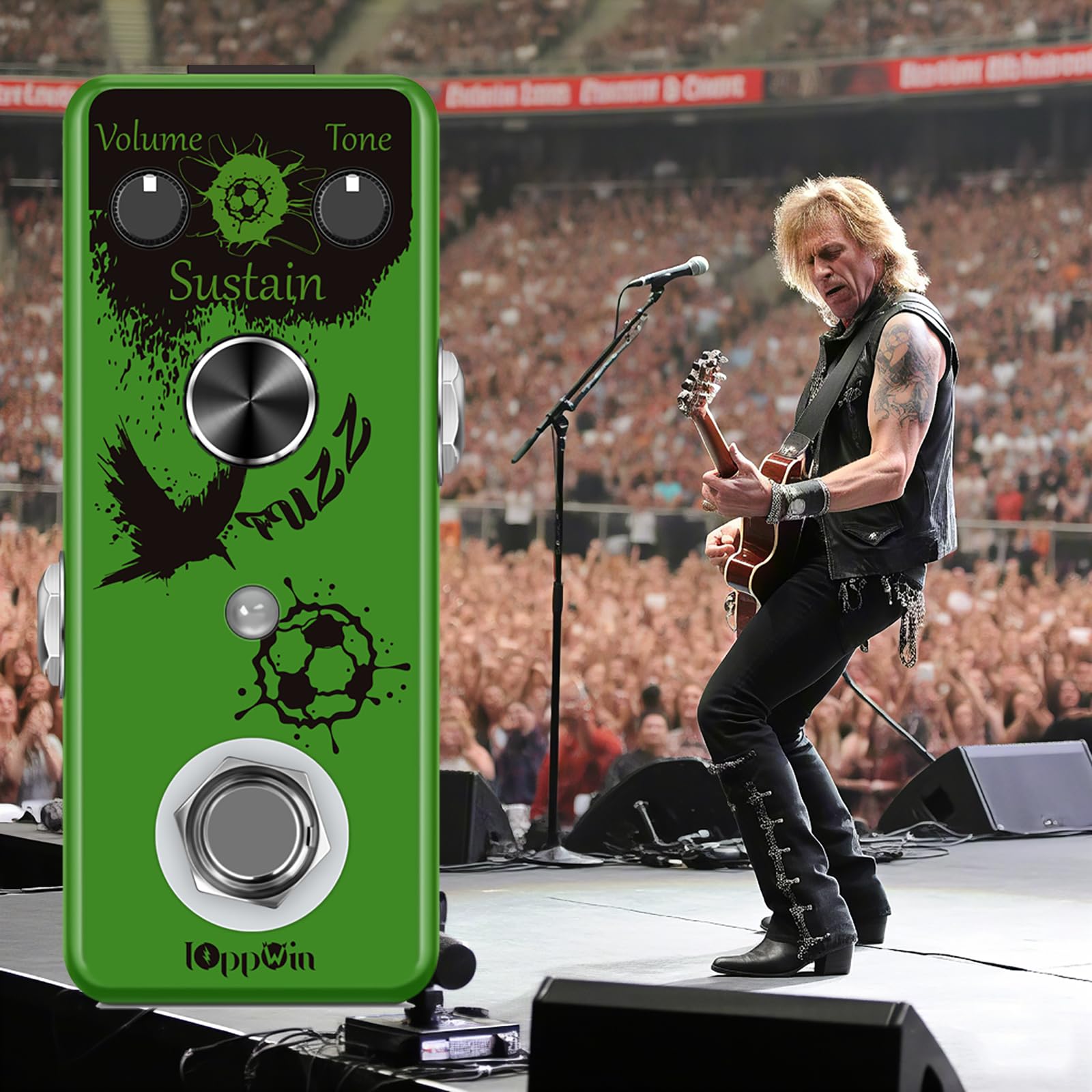 Fuzz Buff - Pedale per effetti per chitarra, tonalità leggendaria dolce fuzz, rivestimento in metallo, True Bypass, mini formato (DC 9 V)