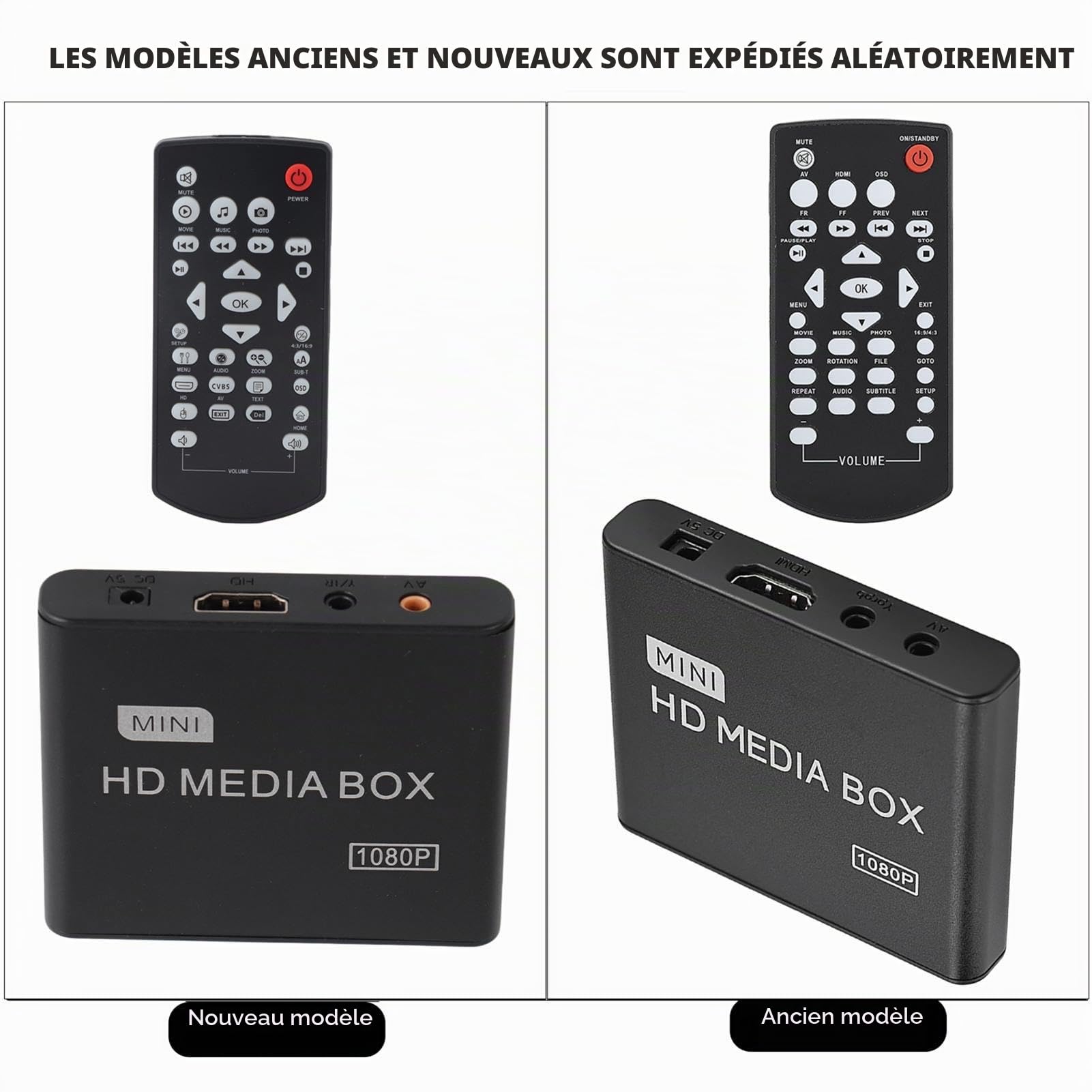 Tonysa Full HD Mini Box Media Player 1080P avec Sortie HDMI, Prise en Charge du Lecteur Multimédia Numérique Ultra HDMI USB MMC RMVB, Noir