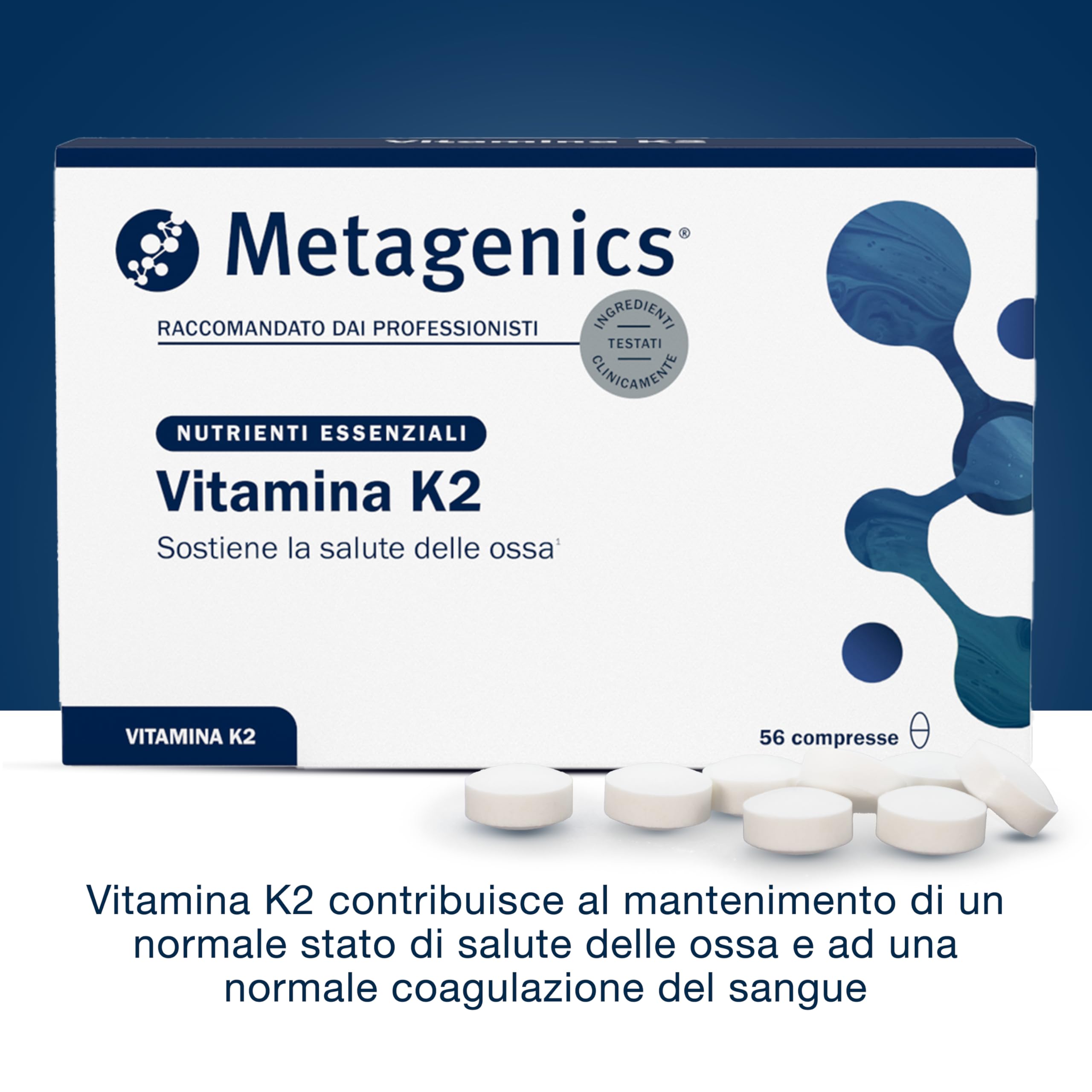 Metagenics Vitamina K2 - Contribuisce alla Normale Salute delle Ossa - 56 Compresse
