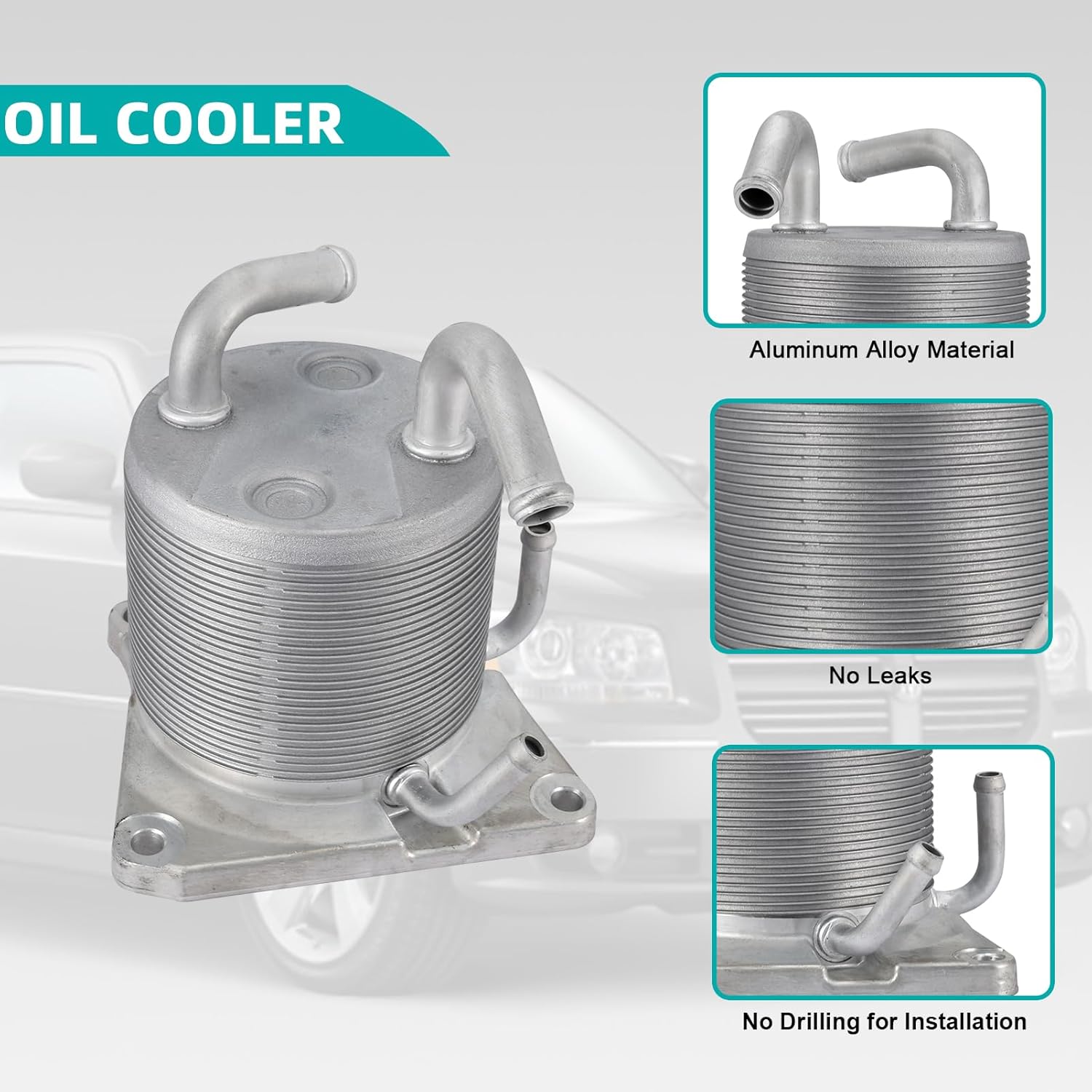 216063TX0A 4 Ports CVT Transmission Oil Cooler Compatible with Nissan Sentra 2007-2012, Rogue 2008-2013, Juke 2011-2014, Replaces 216061XF0A 216061XF00 21606X