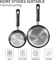 RATWIA Nonstick Saucepan Set 1Qt & 2Qt with Glass Lids - Ultra Durable, Scratch-Resistant Small Pots for Kitchen & Restaurant