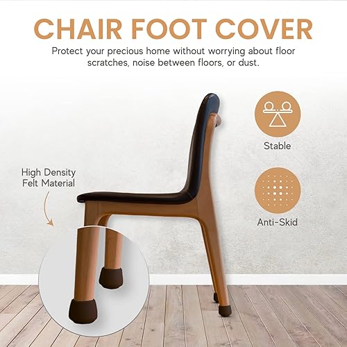 Miniatura 2 de Protectores de suelo para patas de silla (juego de 16 unidades), tapas elásticas de goma con fieltro de alta densidad para una fácil protección del