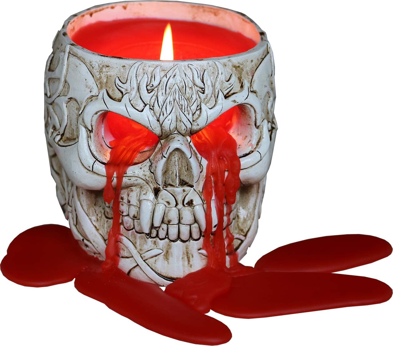Spiral - Goth Skull - Scented Resin Candle Holder with Candle - L