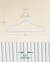 Vista 6 de SONGMICS - Perchas de terciopelo 50 unidades, perchas antideslizantes con muescas para hombros, barra para pantalones, gancho giratorio de 360°