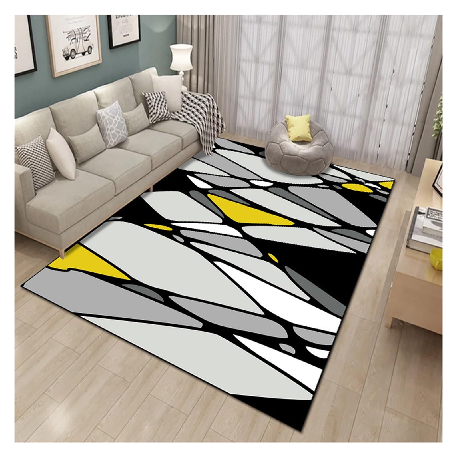 Tapis de salon moderne 200x300cm pour tables basses et canapé de séjour