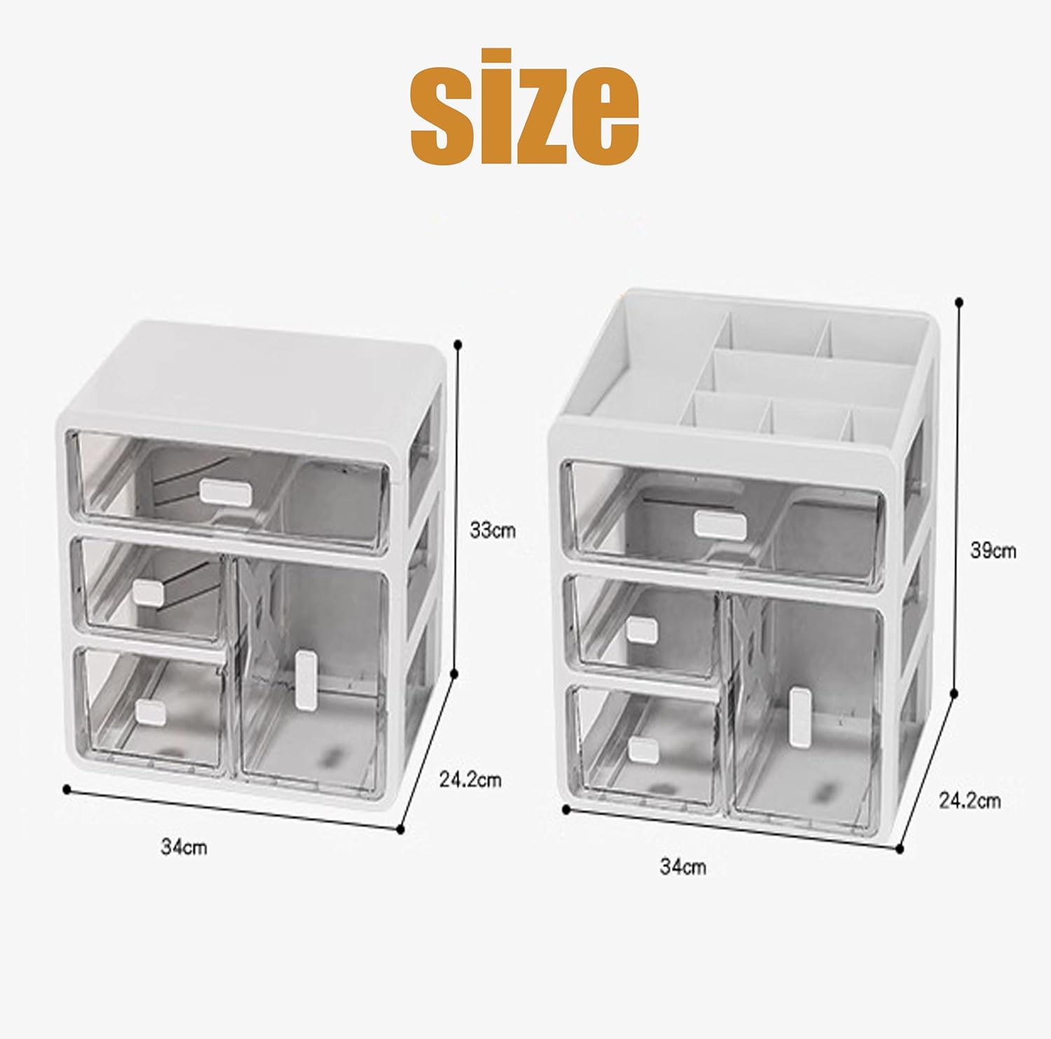 Makeup Organizer with Drawers, Skincare Organizer, Storage Box Cosmetic Display Cases, Make up Organizers for Vanity, Dresser, Countertop