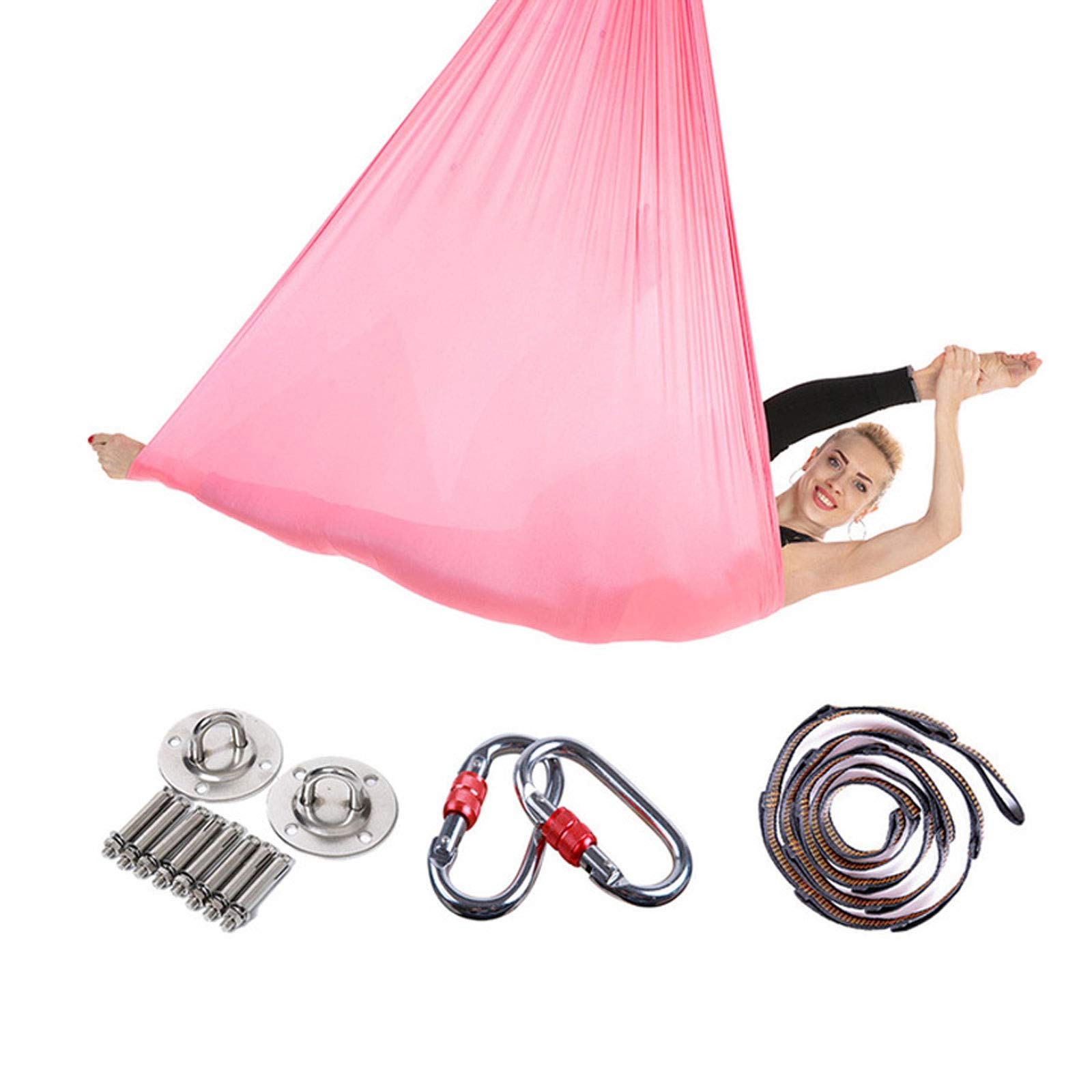 LHHL Yoga Hammock Yoga Swing for Antigravity Yoga Inversion Exercises Indoor Therapy Swing for Kids with Special Need (Color : Pink)