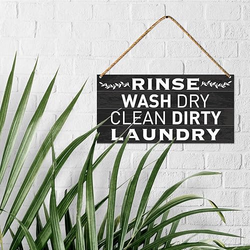 Miniatura 5 de Letrero de madera para lavandería, decoración de cuarto de lavado para puerta y pared, estilo granja, baño, decoración del hogar, letrero de lavado